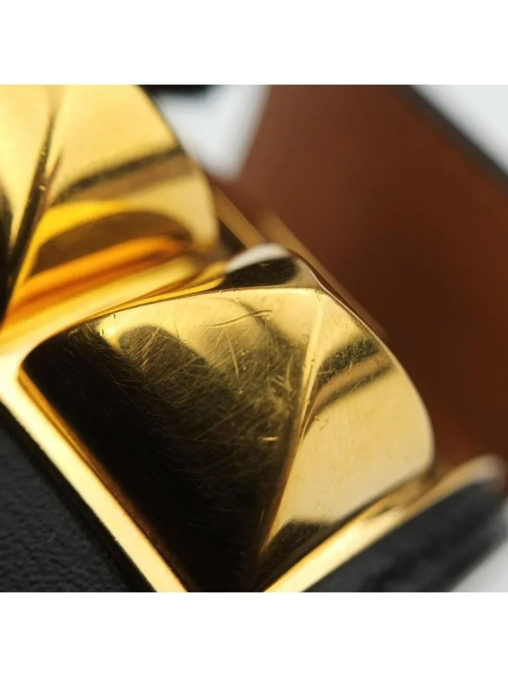 Hermes Collier de Chien Black Gold Leather S Si?q Bracelet - Picture 14 of 15
